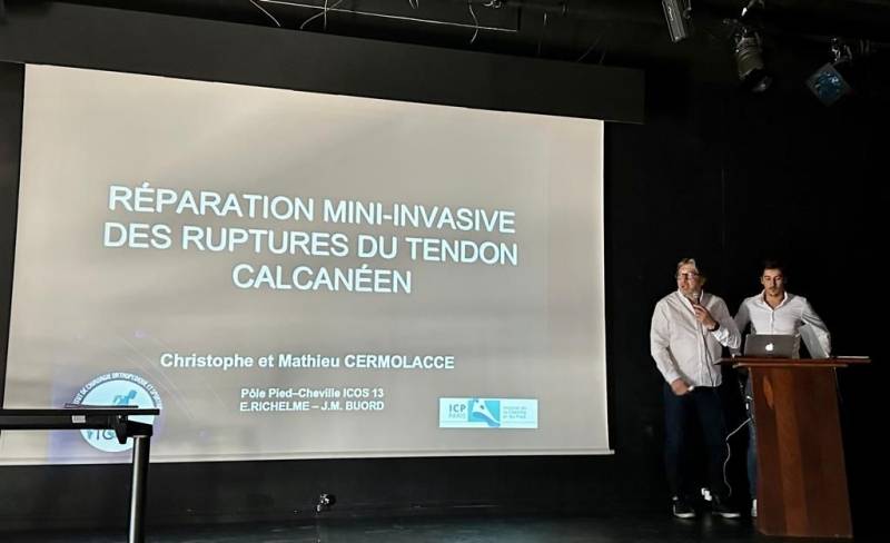 Dr Christophe et Mathieu Cermolacce : Technique Mini-Invasive des ruptures fraiches du tendon calcanéen 